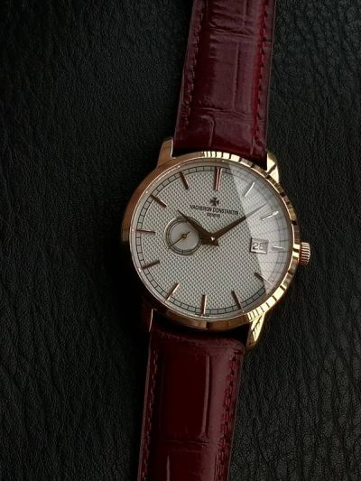 Vacheron Constantin Patrimony 87172 38mm 2455 Automatic Movement Red Strap Watch